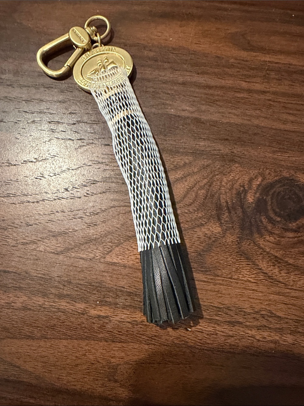 Brahmin 35th Anniversary Black Leather Keychain